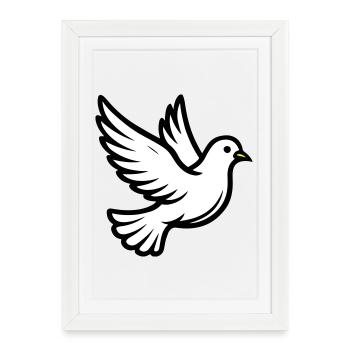 Colombe de la Paix Colombe - Affiche encadrée (27 × 37 cm) - blanc - Devant