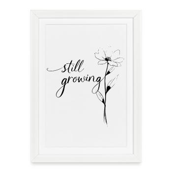Minimalist Flower Line Art – Still Growing - Framed poster (27 × 37 cm) - white - Front