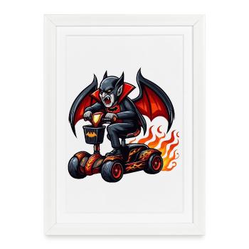 Vampier_op_race_scootmobiel - Framed poster (27 × 37 cm) - white - Front
