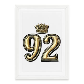 92 Number Krone - Framed poster (27 × 37 cm) - white - Front