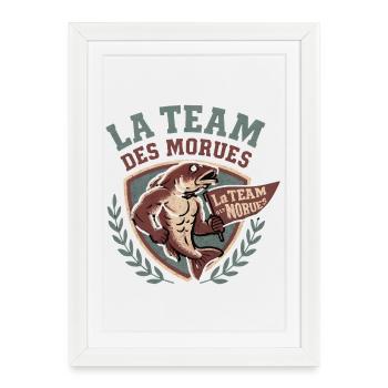 Morues Musclées La Team - Affiche encadrée (27 × 37 cm) - blanc - Devant
