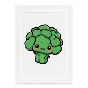 Brocoli - Affiche encadrée (27 × 37 cm) - blanc - Devant