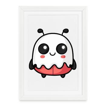 Ladybug Halloween Ghost - Framed poster (27 × 37 cm) - white - Front
