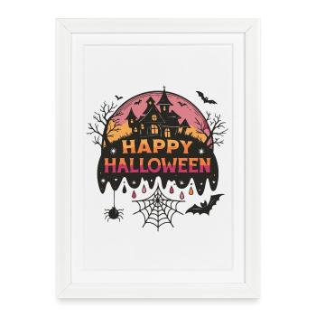 Haunted Castle Halloween - Framed poster (27 × 37 cm) - white - Front