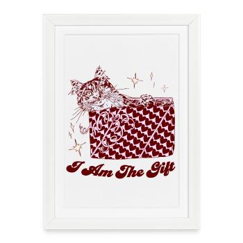 JE SUIS LE CADEAU - Affiche encadrée (27 × 37 cm) - blanc - Devant