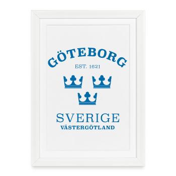 Göteborg, Sverige, Suède - Affiche encadrée (27 × 37 cm) - blanc - Devant