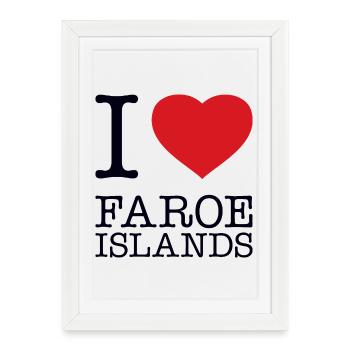 j’adore Îles Féroé - Affiche encadrée (27 × 37 cm) - blanc - Devant