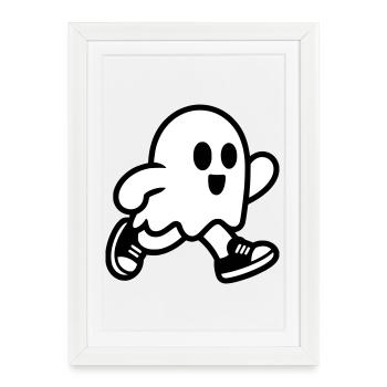 fantôme - Affiche encadrée (27 × 37 cm) - blanc - Devant
