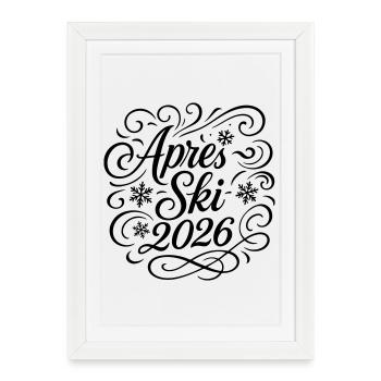 Soirée après-ski 2026 - Affiche encadrée (27 × 37 cm) - blanc - Devant