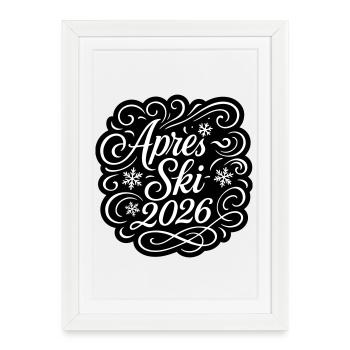 Après-ski 2026 - Affiche encadrée (27 × 37 cm) - blanc - Devant