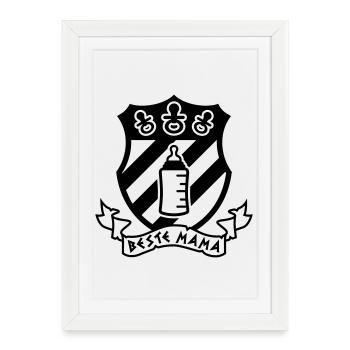 Best Mom – Coat of Arms with Pacifier & Pirate Bottle - Framed poster (27 × 37 cm) - white - Front
