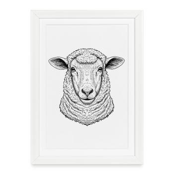Sheep - Framed poster (27 × 37 cm) - white - Front