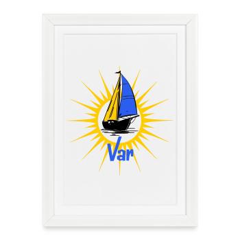 Voilier Soleil Var - Affiche encadrée (27 × 37 cm) - blanc - Devant