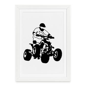 quad - Affiche encadrée (27 × 37 cm) - blanc - Devant