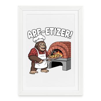 Ape-Etizer Pizza Chef - Framed poster (27 × 37 cm) - white - Front
