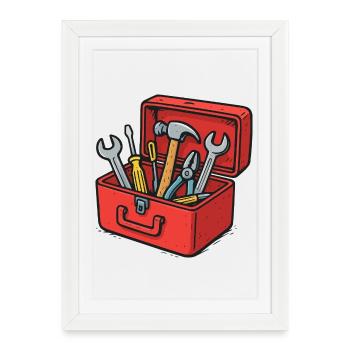 Toolbox Craftsman's Joy - Framed poster (27 × 37 cm) - white - Front