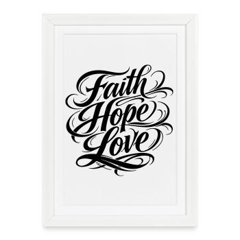 Faith Hope Love Christian - Framed poster (27 × 37 cm) - white - Front