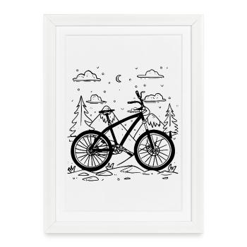 Style de bande dessinée VTT - Affiche encadrée (27 × 37 cm) - blanc - Devant