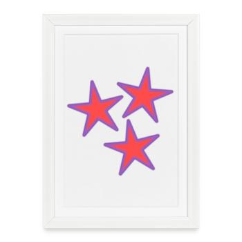 STAR. VALENTINE'S DAY. HEART. I LOVE YOU. I LOVE - Framed poster (27 × 37 cm) - white - Front