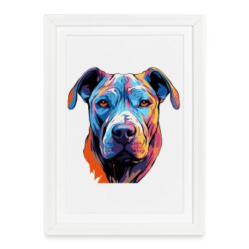Pop Art de bandes dessinées pour chiens - Affiche encadrée (27 × 37 cm) - blanc - Devant