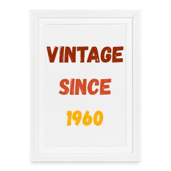 Geburtstag 1960 - Millésime depuis 1960 - Affiche encadrée (27 × 37 cm) - blanc - Devant