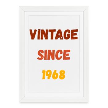 1968 Geburtstag - Vintage since 1968 - Gerahmtes Poster (27 × 37 cm) - Weiß - Vorne