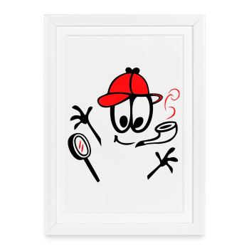 Detective with Whistle - Framed poster (27 × 37 cm) - white - Front
