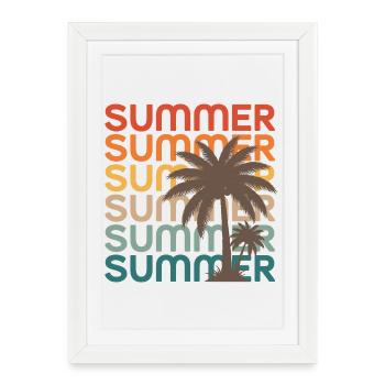 Ambiances rétro de coucher de soleil en été - Affiche encadrée (27 × 37 cm) - blanc - Devant