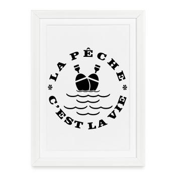 Fishing is life - Framed poster (27 × 37 cm) - white - Front