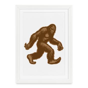 Sasquatch Bigfoot Marche - Affiche encadrée (27 × 37 cm) - blanc - Devant