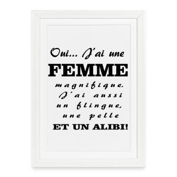 Une femme magnifique  - Affiche encadrée (27 × 37 cm) - blanc - Devant