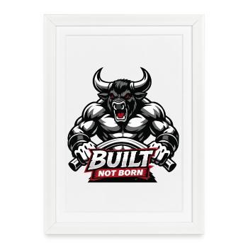 Bodybuilder / Minotaure / Bâti, pas né - Affiche encadrée (27 × 37 cm) - blanc - Devant