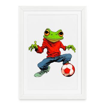 Frog Football - Framed poster (27 × 37 cm) - white - Front