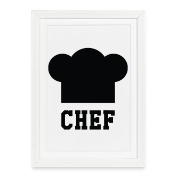 Chef Toque - Kitchen - Cook - Framed poster (27 × 37 cm) - white - Front
