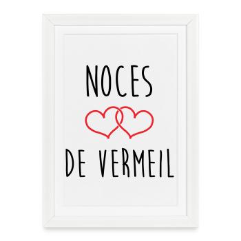 Noces de vermeil 45 ans de mariage - Affiche encadrée (27 × 37 cm) - blanc - Devant