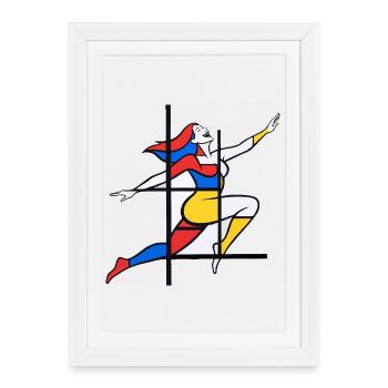 Madame Mondrian - Affiche encadrée (27 × 37 cm) - blanc - Devant