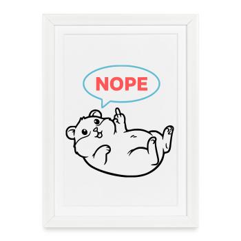 Hamster Nope Comic Colored - Framed poster (27 × 37 cm) - white - Front