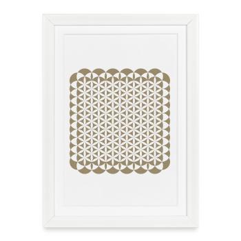 Geometric Flower Of Life Mosaic Pattern - Framed poster (27 × 37 cm) - white - Front