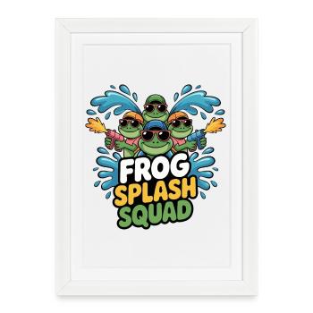 Équipe Frog Splash Squad - Affiche encadrée (27 × 37 cm) - blanc - Devant