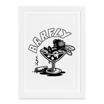 Bow tie in cocktail glass - Framed poster (27 × 37 cm) - white - Front