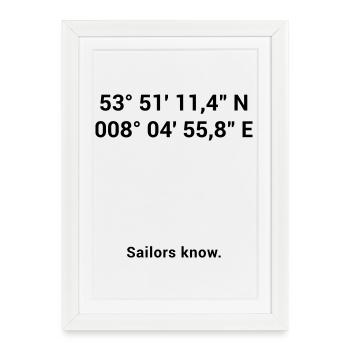 Phare de Sable Rouge - Mer du Nord maritime mer Baltique - Affiche encadrée (27 × 37 cm) - blanc - Devant