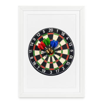 Cible de fléchettes Trois fléchettes - Affiche encadrée (27 × 37 cm) - blanc - Devant