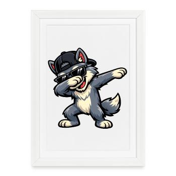 Loup Dab - Affiche encadrée (27 × 37 cm) - blanc - Devant
