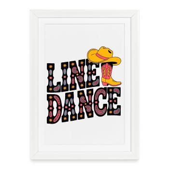 Neon Cowboy Boots Pattern - Framed poster (27 × 37 cm) - white - Front