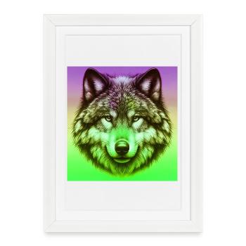 Wolf - Framed poster (27 × 37 cm) - white - Front