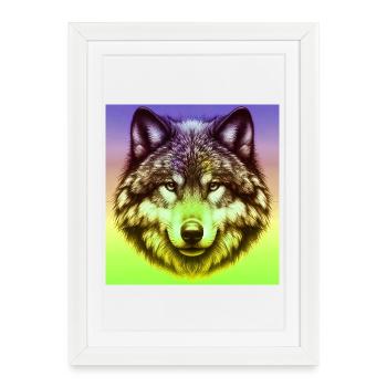 Wolf - Framed poster (27 × 37 cm) - white - Front