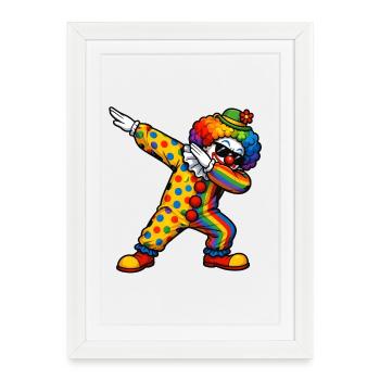 Clown Dab - Affiche encadrée (27 × 37 cm) - blanc - Devant