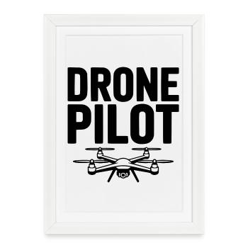 pilote de drone - Affiche encadrée (27 × 37 cm) - blanc - Devant