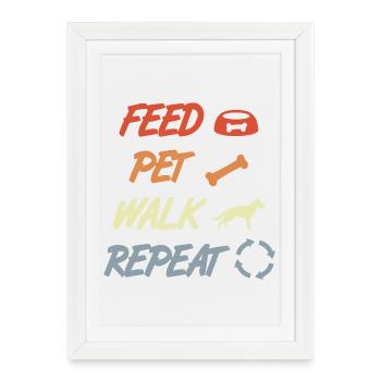 Feeding, petting, performing, repeating - Framed poster (27 × 37 cm) - white - Front