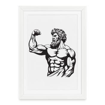 Spartiate grec - Affiche encadrée (27 × 37 cm) - blanc - Devant